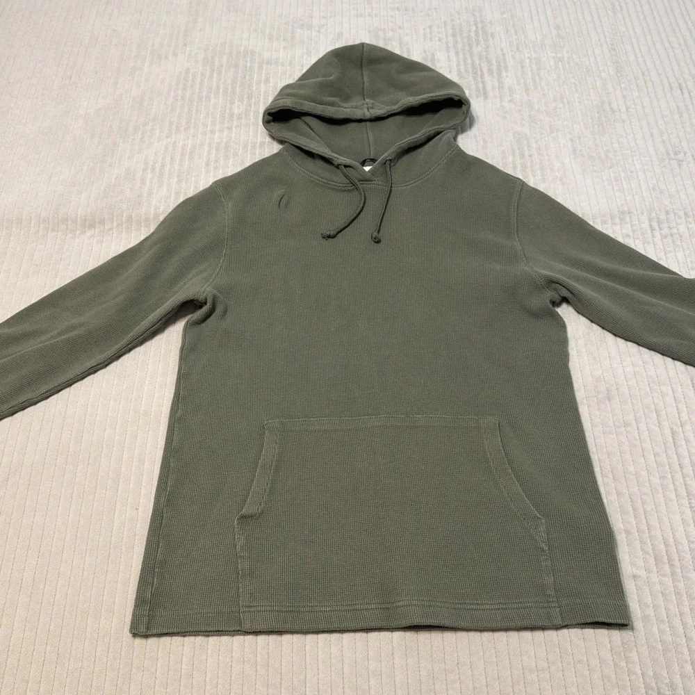 North Face Gorpcore Outdoors Hiking Waffle Knit Thermal Hoodie Mens Medium Green